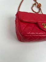 Sac bandoulière Chanel Mini Timeless en cuir rose - Photo 8