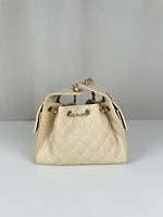 Chanel 25 small cuir caviar grainé beige - Photo 6
