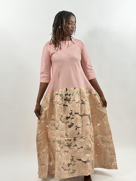 pink brocade dress