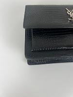 Sac Saint Laurent Sunset Medium Noir cuir embossé - Photo 8
