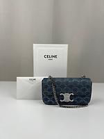 Sac porté épaule Céline Claude triomphe en jean bleu - Photo 3
