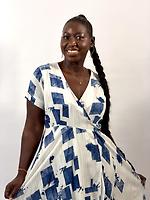 Robe portefeuille bleu blanc - Photo 2