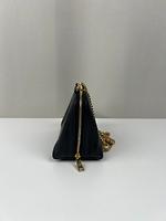 Sac bandoulière pochette Céline chaîne Triomphe cuir noir - Photo 6