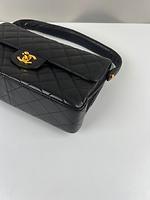 *RARE* Sac Chanel double rabats en cuir noir - Photo 10