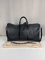 Sac de voyage Louis Vuitton Keepall 55 Damier Graphite avec bandoulière - Photo 2