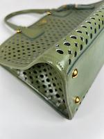 Sac cabas Prada en cuir vert - Photo 7