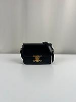 Sac bandoulière Céline Triomphe teen en cuir noir - Photo 1
