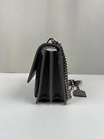 Sac Saint Laurent Sunset moyen en cuir gris embossé - Photo 7