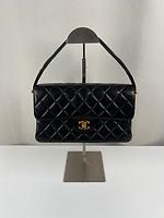 *RARE* Sac Chanel double rabats en cuir noir - Photo 1