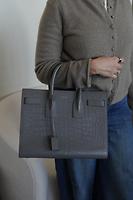 Sac de Jour small en cuir embossé gris Saint Laurent - Photo 2
