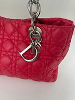 Sac à main Lady Dior Soft cuir rose - Photo 8