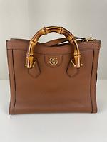 Sac cabas Gucci Diana bambou cuir marron - Photo 5