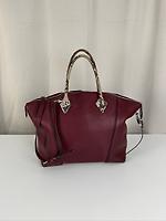 Sac Louis Vuitton Lockit Bordeaux en cuir et anses en Python Reticulatus - Photo 3