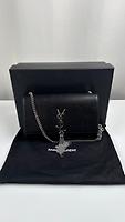 Sac bandoulière Saint Laurent Kate medium cuir noir - Photo 4