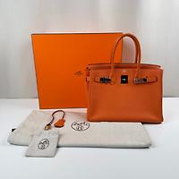 Sac Hermès Birkin 30 orange cuir togo - Photo 3