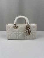 Sac bandoulière Dior Lady D-Joy médium blanc en tissu - Photo 1
