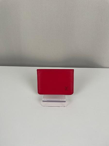 Porte-cartes Louis Vuitton en cuir épi rouge