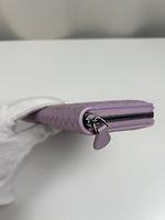 Portefeuille zippé long Bottega Veneta cuir mauve - Photo 8
