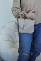 Sac Saint Laurent Collège small cuir beige - Photo 4