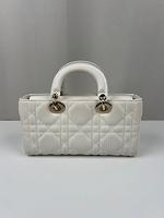 Sac bandoulière Dior Lady D-Joy médium blanc en tissu - Photo 7