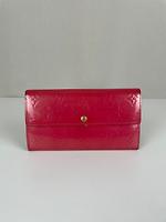 Portefeuille long Louis Vuitton en cuir verni rose - Photo 1
