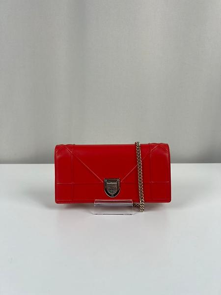 Sac bandoulière Dior Diorama WOC en cuir rose foncé