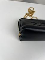 Sac bandoulière pochette Céline chaîne Triomphe cuir noir - Photo 9