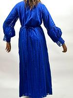 Robe brodé bleu - Photo 2