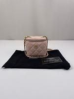 Sac bandoulière Chanel mini vanity cuir rose - Photo 3