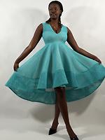 Blue perforated dress - Photo 2