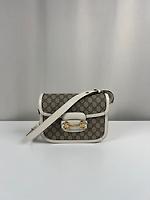 Sac bandoulière Horsebit Gucci blanc et marron - Photo 1