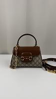 Sac Gucci Horsebit en toile GG et cuir avec anse supérieure - Photo 1