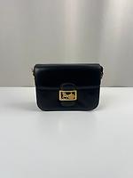 Sac Céline triomphe calèche en cuir noir vintage - Photo 1
