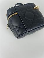 Sac bandoulière Dior mini vanity cuir noir - Photo 10