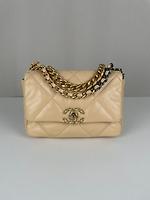 Sac Chanel 19 beige bijouterie dorée - Photo 1