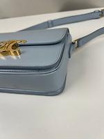 Sac bandoulière Céline Triomphe Teen cuir bleu ciel - Photo 8