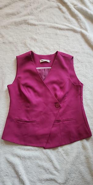 Ensemble gilet pantalon fuchsia 