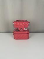 Sac Chanel Vanity Flap en cuir rose cuir et PVC pièce rare - Photo 4
