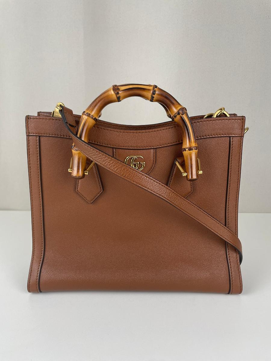 Sac cabas Gucci Diana bambou cuir marron