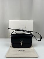 Sac bandoulière Saint Laurent Solferino cuir noir - Photo 3