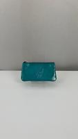 Pochette à clés / portemonnaie Saint Laurent en cuir verni turquoise - Photo 2