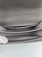 Sac Saint Laurent Sunset moyen en cuir gris embossé - Photo 9
