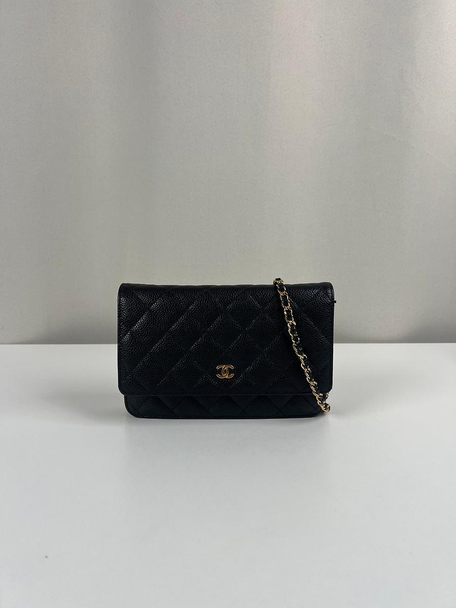 Sac bandoulière Chanel WOC cuir grainé caviar noir