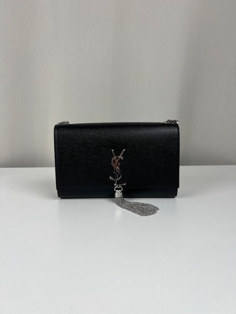 Sac bandoulière Saint Laurent Kate medium cuir noir
