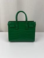 Sac bandoulière Sac de Jour Saint Laurent nano en cuir embossé vert - Photo 6