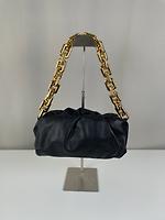Sac porté épaule Bottega Veneta chaîne cuir noir - Photo 5