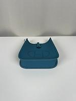 Sac bandoulière Hermès Mini Evelyne 16 bleu jean - Photo 8