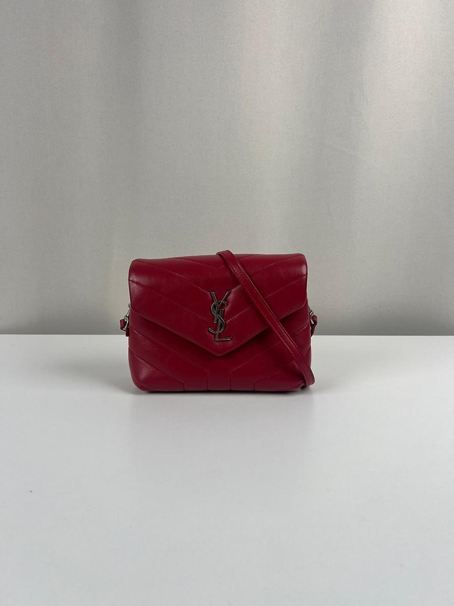 Sac bandoulière Saint Laurent Loulou Toy rouge en cuir