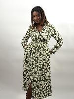 Robe verte beige - Photo 1