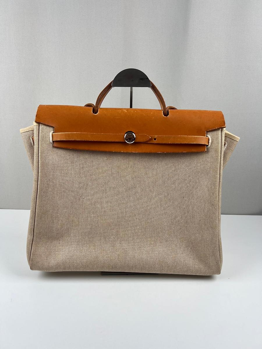 Sac Herbag 39 Hermès beige et marron vintage